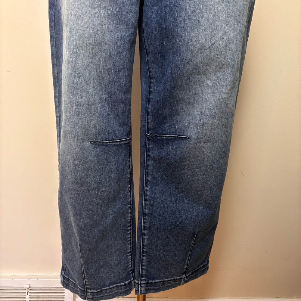 Flaimingals High Rise Barrel Cropped Lived On wash Jeans Large - Picture 2 of 10